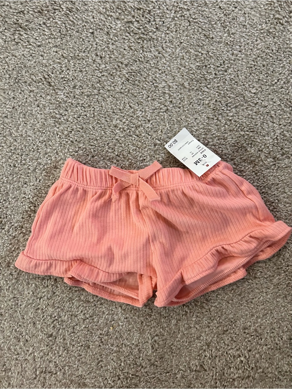 Cloud Island Peach Ribbed Shorts NWT